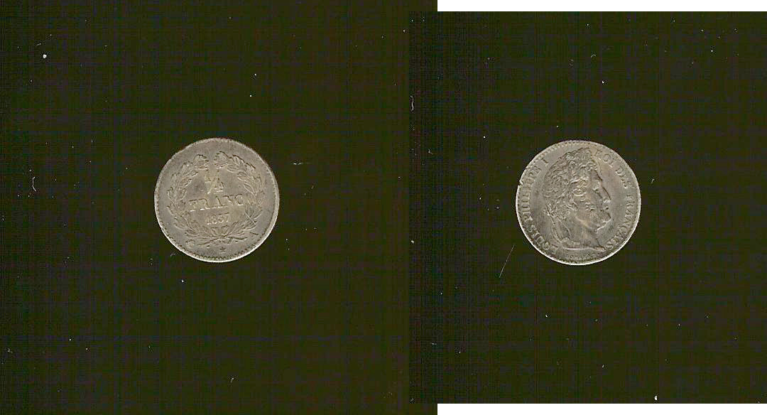 1/4 franc Louis-Philippe 1837 Paris TTB+